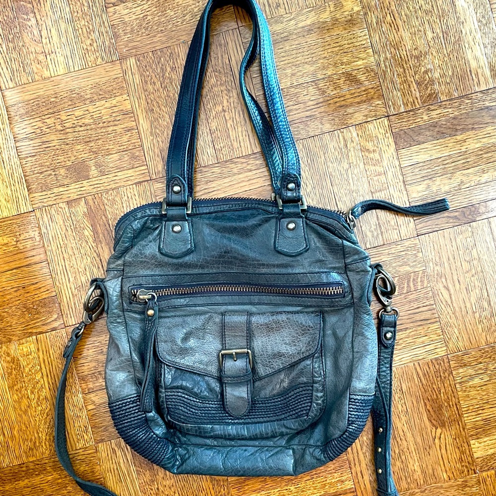 All Saints leather cross body bag w/ detachable strap